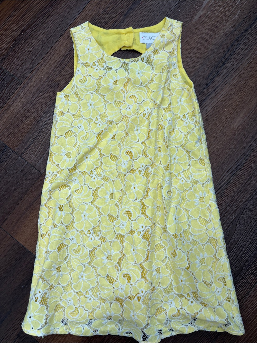 The Children's Place Bright Yellow Lace Shift Dress
